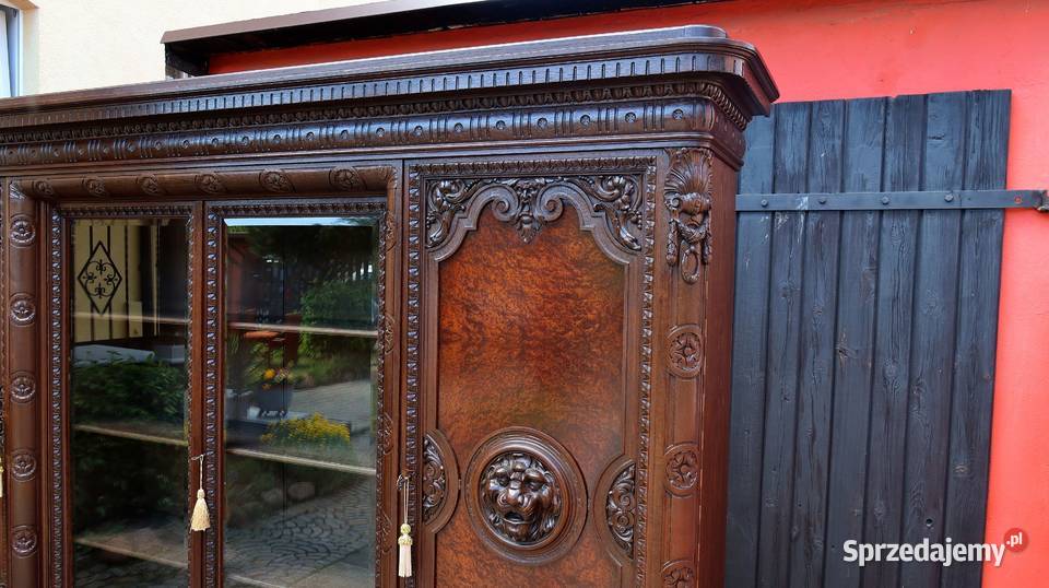 Pałacowa Neorenesansowa Dębowa Biblioteka Lwie Ziębice sprzedam