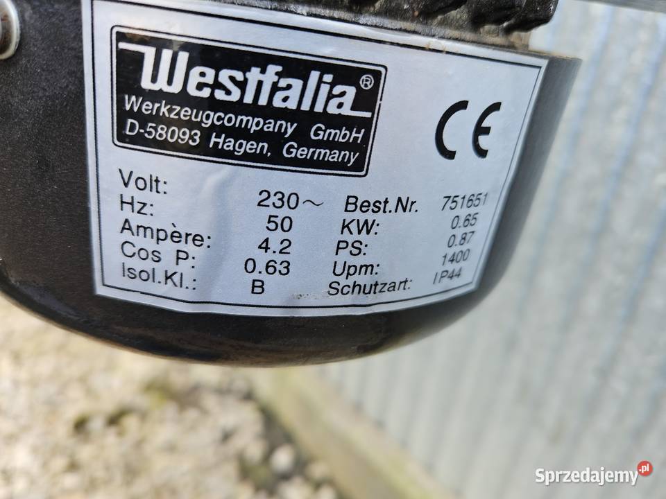 Wiertarka stołowa kolumnowa WESTFALIA 230 v MK2 Łagów sprzedam