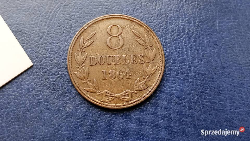 Stare monety 8 doubles 1864 Guernsey podkarpackie Lesko