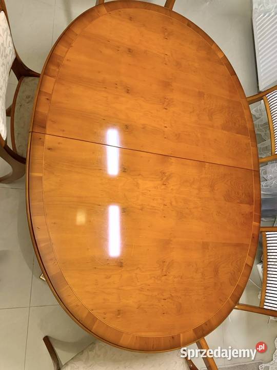 Antyk masywny owalny stół rozkładany drewniany Stołki i taborety Warzymice