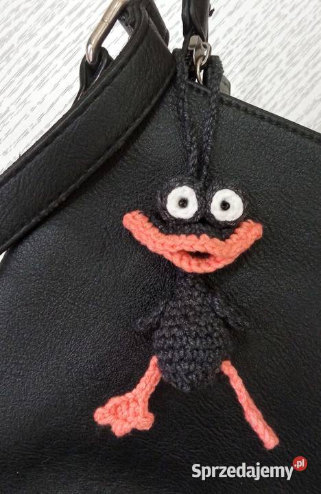 Śmieszna kaczka wykonana na szydełku brelok łódzkie Łask