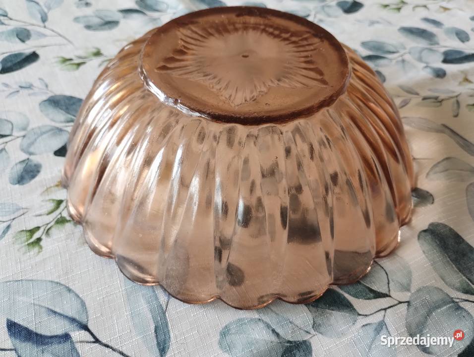 PRL salaterka rozalinowa art deco duża