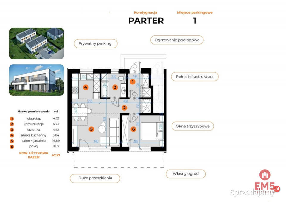Mieszkanie na sprzedaż 4757m2 2 pok Białystok Piętro 1