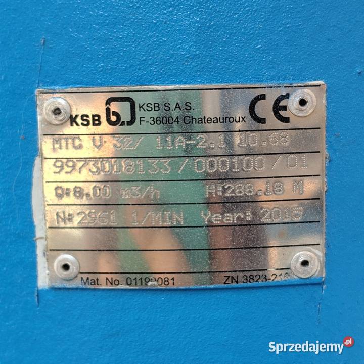 Pompa KSB wielkopolskie Nowy Tomyśl sprzedam