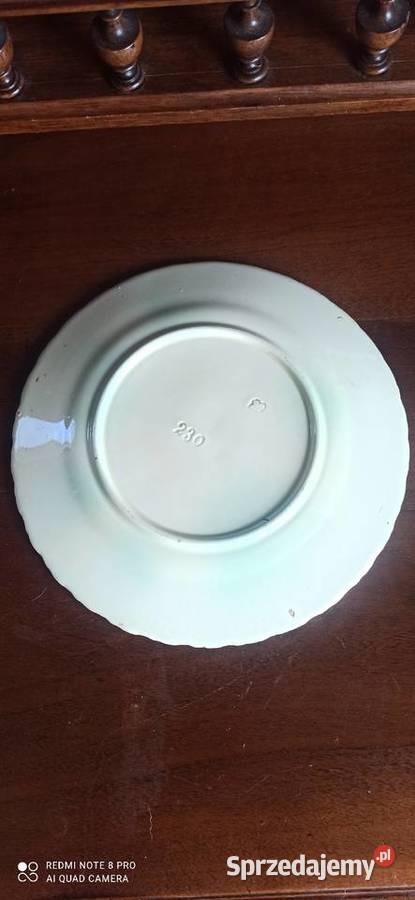 Secesyjny talerze ceramiczny ptaszki i winorośle pomorskie Gdańsk