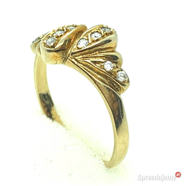 Złoty PIERŚCIONEK 14K królewny kamienie CUD 20 Warszawa sprzedam