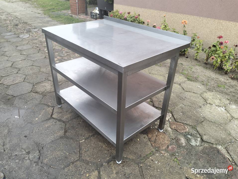 Stół gastrnomiczny z 2ma półkami 105x70x85