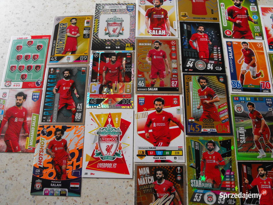Karty piłkarskie MOHAMED SALAH LIVERPOOL zestaw Pozostałe śląskie sprzedam