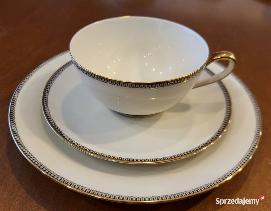 Tirschenreuth Bawaria zestaw śniadaniowy ecru Porcelana i szkło Szczecin sprzedam