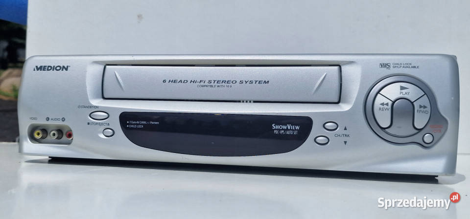 Video VHS magnetowid dvd Medion 6head stereo Międzychód