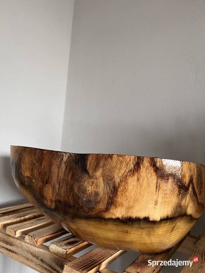 piękna misa z drewna na owoce handmade sprzedam