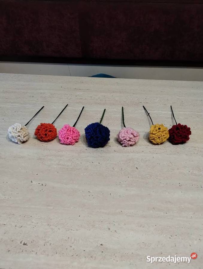 Szydełkowy bukiecik z goździków wielokolorowy Nieżywięć