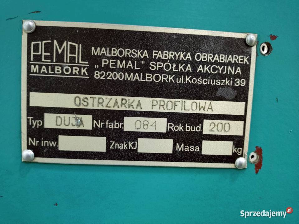 Ostrzarka Ostrzałka do narzędzi profilowanych Produkcja Suchedniów