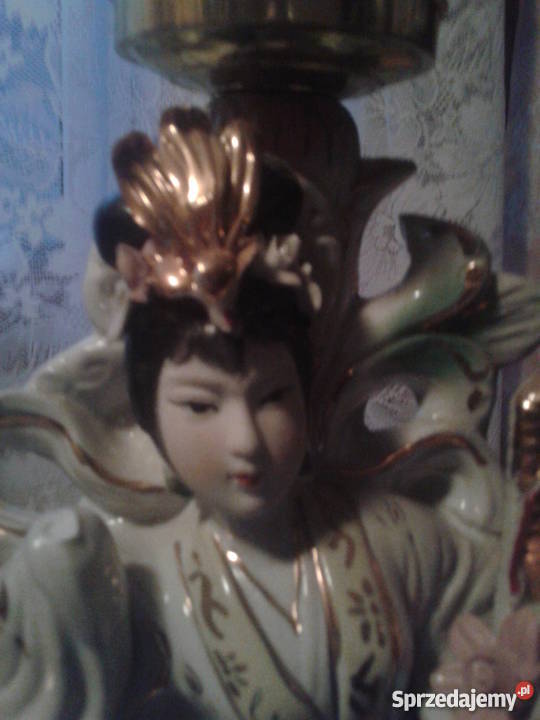 Lampa zegar porcelana na kominek Gdańsk sprzedam