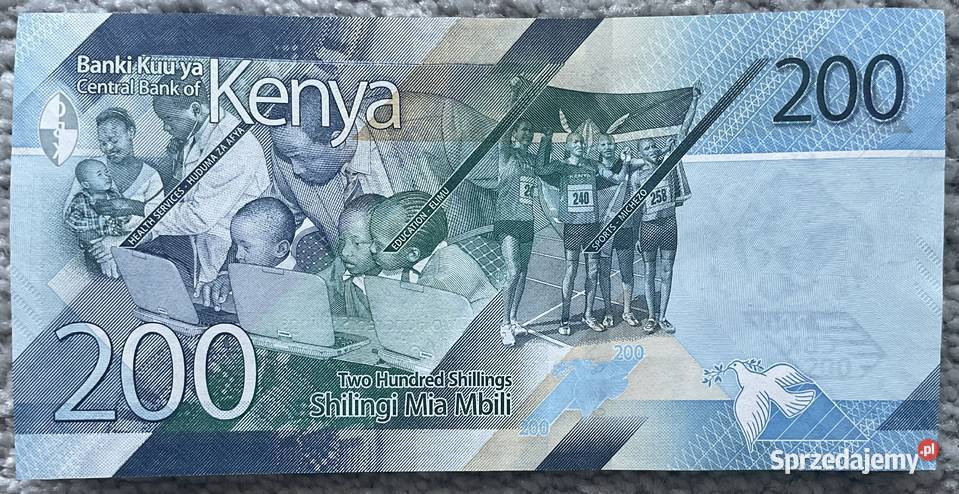 Banknot 200 szyling kenijski kenia KENYA stan kujawsko-pomorskie Bydgoszcz