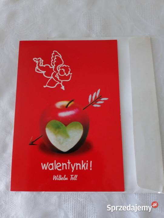 Kartka walentynkowa na WALENTYNKI składana z Oborniki sprzedam