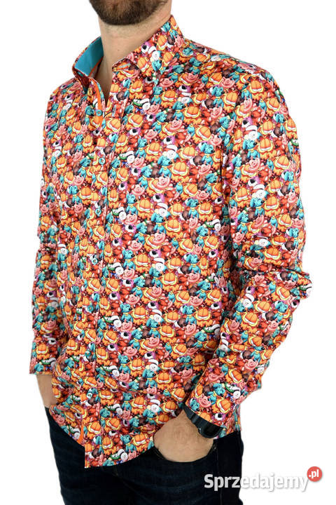 DANIEL BESSI Koszula Męska Fb032 Kolorowa Odzież codzienna wielkopolskie