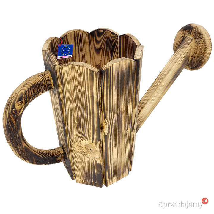 Dekoracyjna doniczka z drewna w kształcie podkarpackie