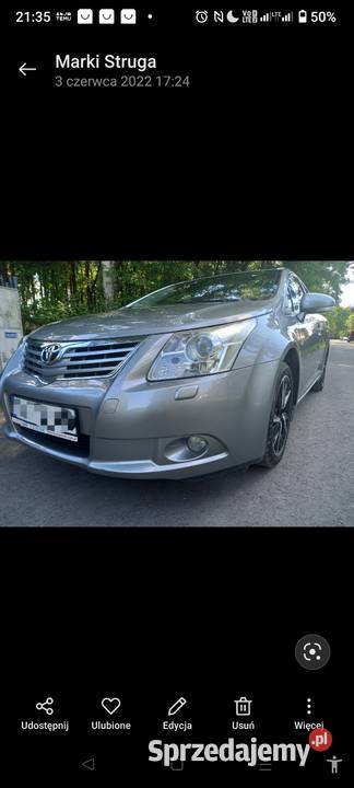 Toyota avensis Rok produkcji 2009 Radzymin