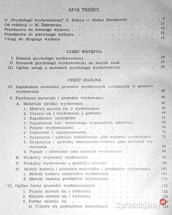Psychologia wychowawcza w zarysie Stefan Baley Chełm