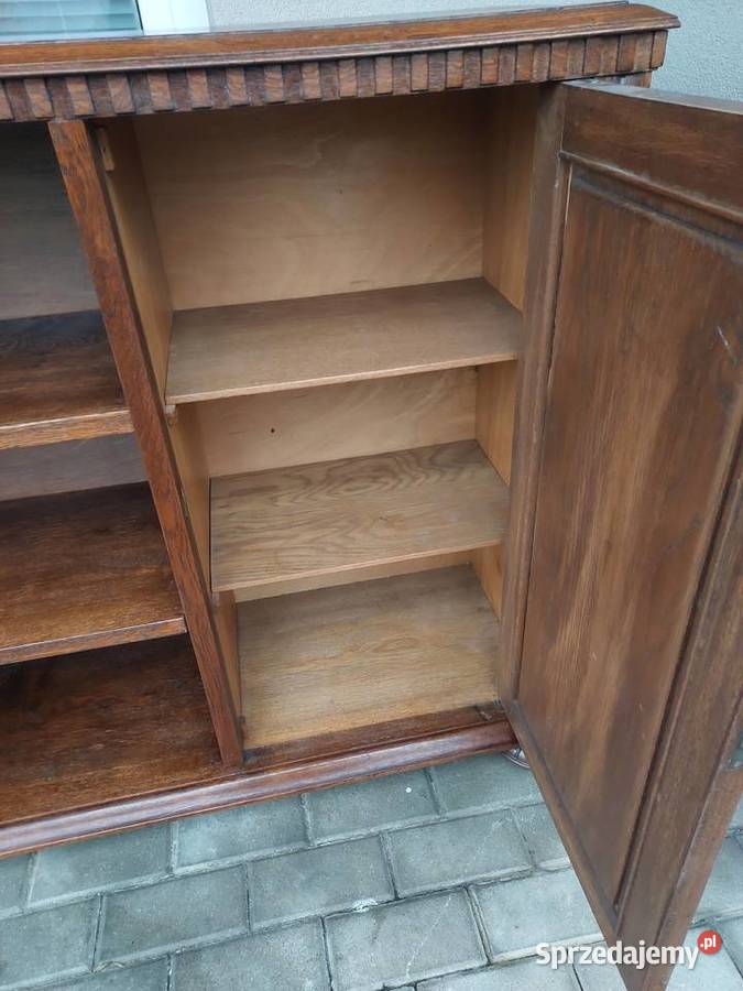 Stara dębowy regał szafka rzeźbiona E234