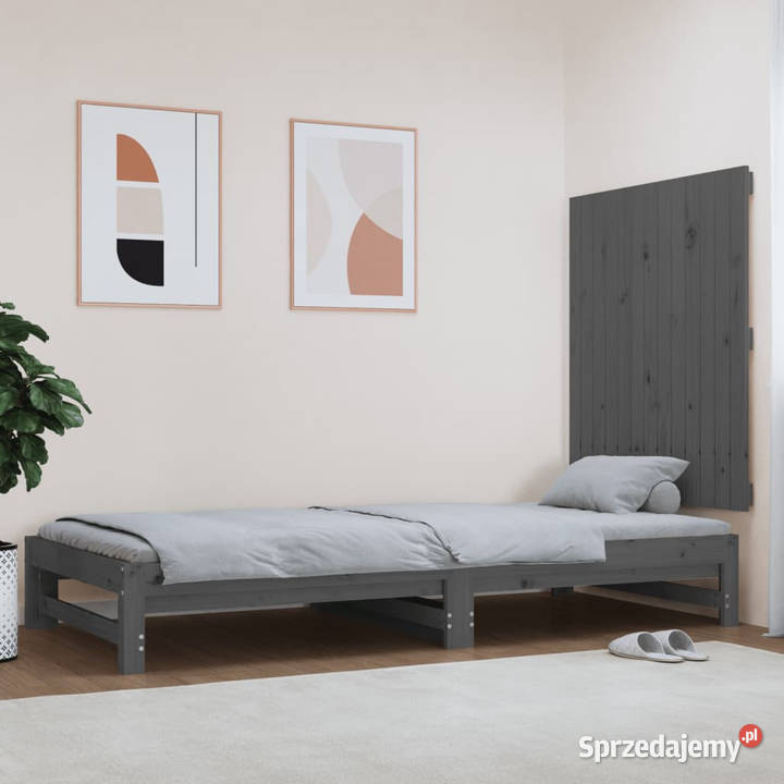 Wezgłowie łóżka szare 825x3x90 lite drewno Warszawa