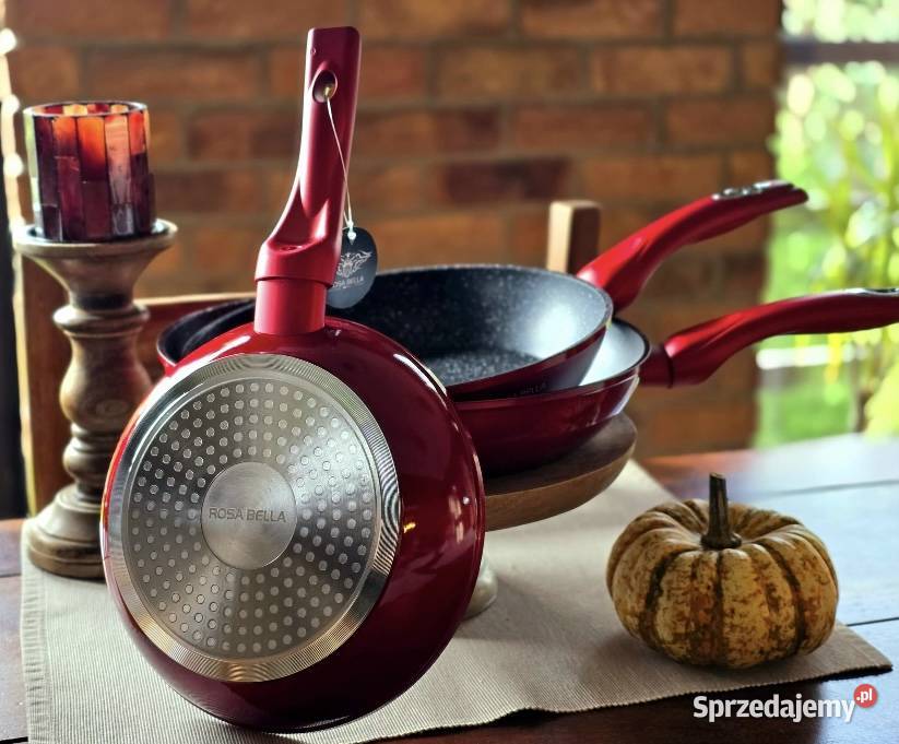 139 Patelnie Bella Rosa 3 sztuki czerwone