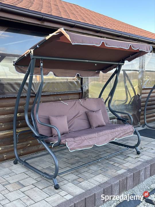 Huśtawka Czteroosobowa Ogrodowa Bujana Daszek Wolnostojąca