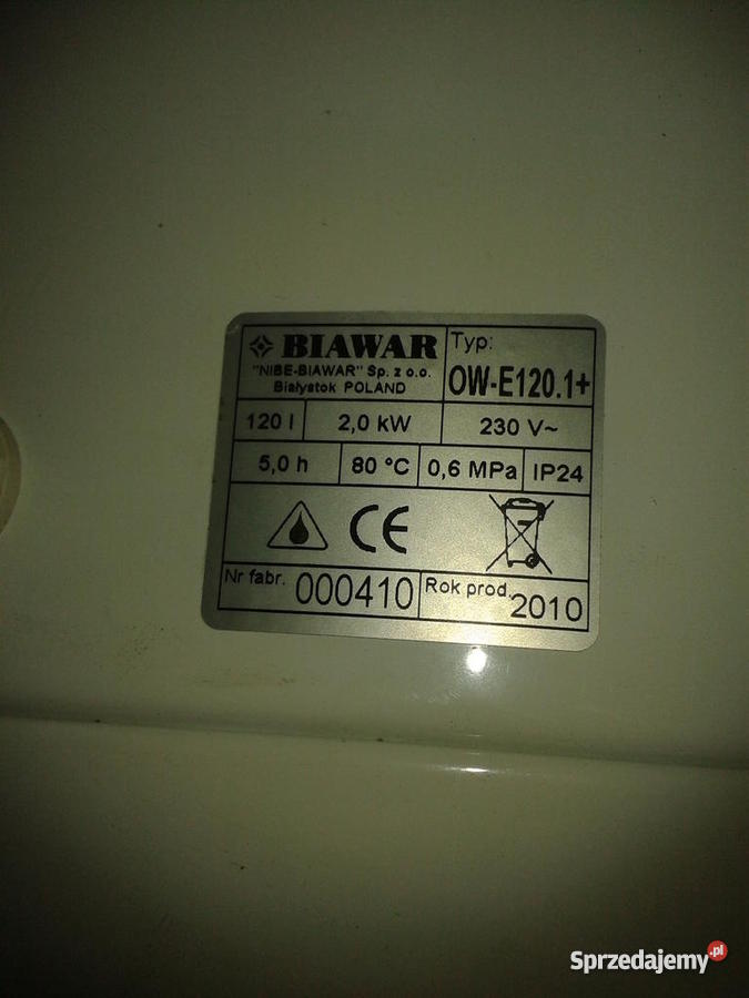 BIAWAR CLASSIC elektryczny ogrzewacz wody 120l O Rybnik
