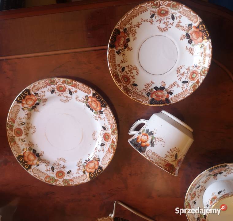 Filiżanka z talerzykiem Sygnowana England Antyki, Sztuka, Kolekcje