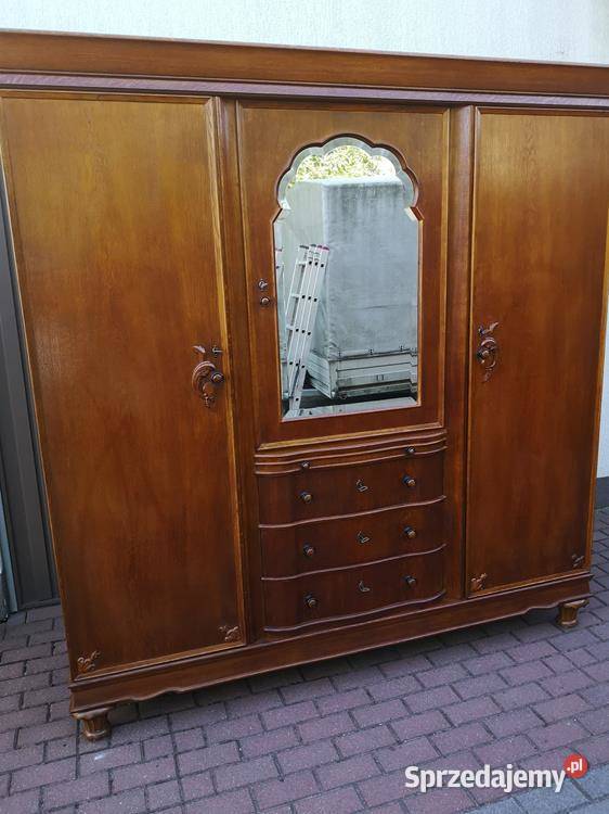 Szafa Duża Dębowa Stara Antyk Stanie Okazja wielkopolskie Swarzędz