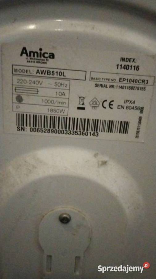 czesci z pralki Amica model AWB510L śląskie Gliwice