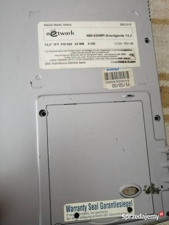 laptop networl 133 pIII 64mb 6gb Legnica