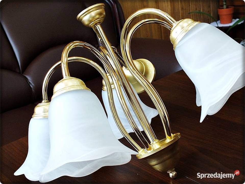 Lampa wisząca Złoty Żyrandol 5 ramienny 8090