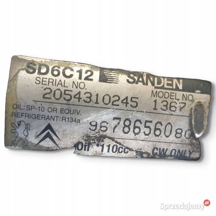 SPRĘŻARKA KLIMATYZACJI Peugeot 308 16 HDI osobowe Chełm