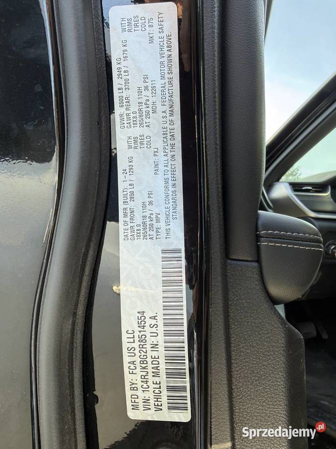 Jeep Grand Cherokee L Limited 4x4 7 miejsc 293KM Radzymin sprzedam
