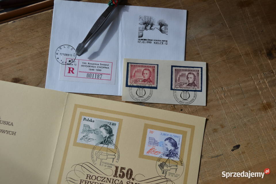 Znaczi Fryderyk Chopin FDC CP datowniki i inne Sobótka