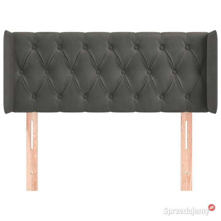 Zagłówek uszak ciemnoszary 103x16x7888 aksamit sprzedam