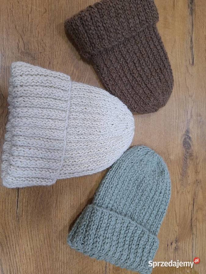 Ręcznie robiona czapka 100 wełna Żagań sprzedam