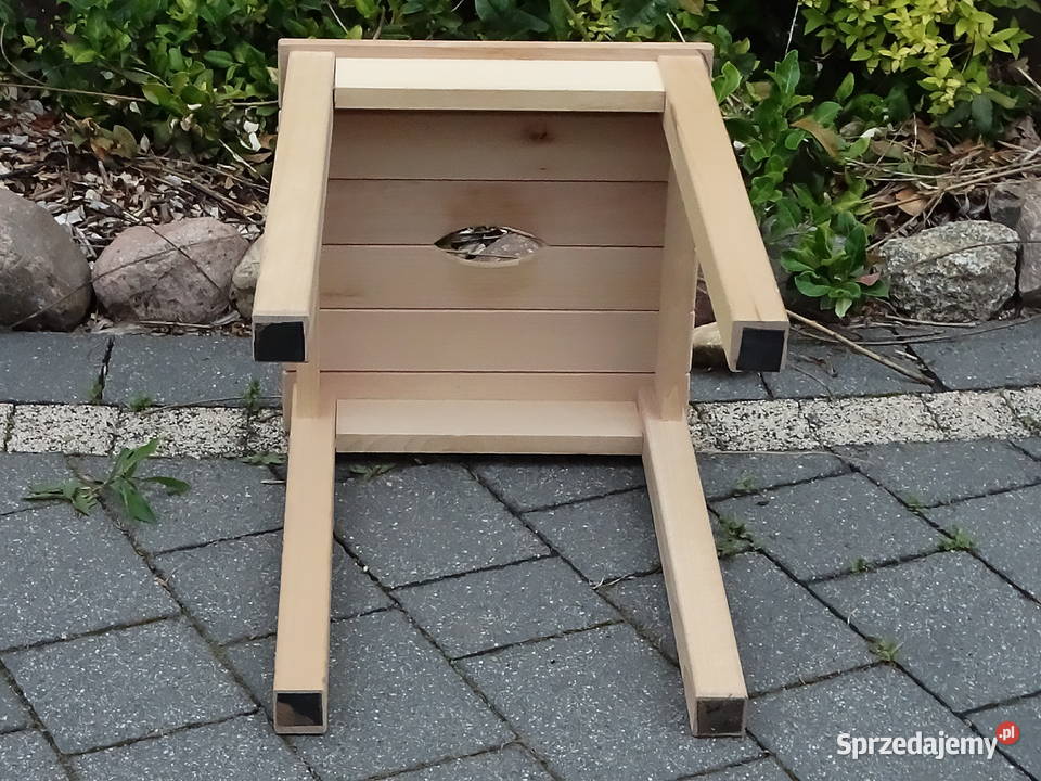 Solidny Drewniany Taboret Stołek Styl 32cm