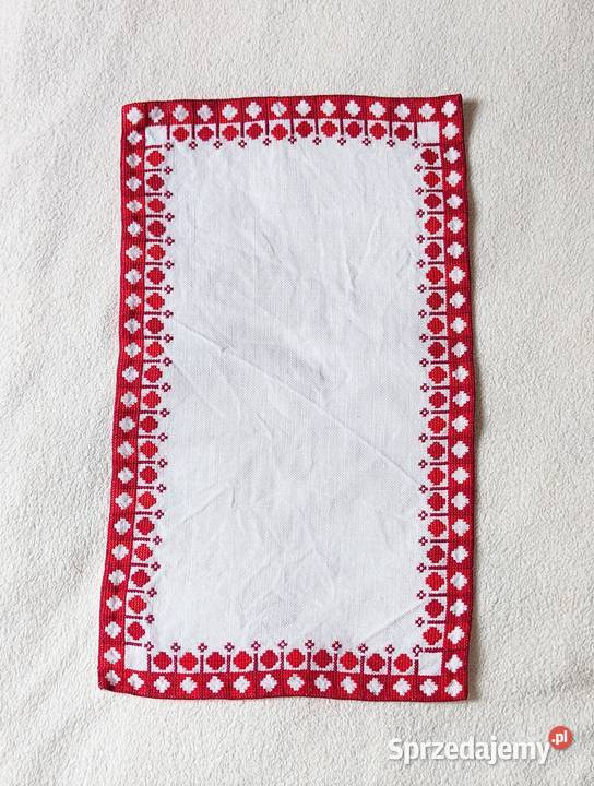 Ręcznie haftowana serweta serwetka bieżnik len Szczecin sprzedam