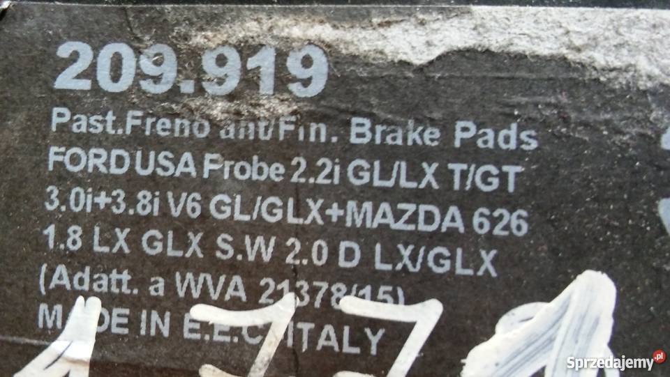 Klocki Hamulcowe Ford ProbeMazda 626 dolnośląskie Świdnica Polska