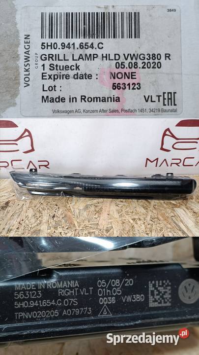 VW GOLF VIII 8 LAMPA DRL LED ATRAPY GRILLA PRAWY Pleszew sprzedam