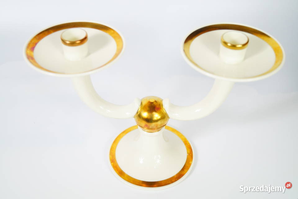 Rosenthal piękny porcelanowy świecznik kremowy Gizałki