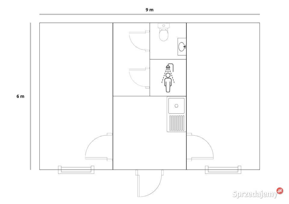 Kontenery modułowe 45 m komplet 3 z WC śląskie Racibórz
