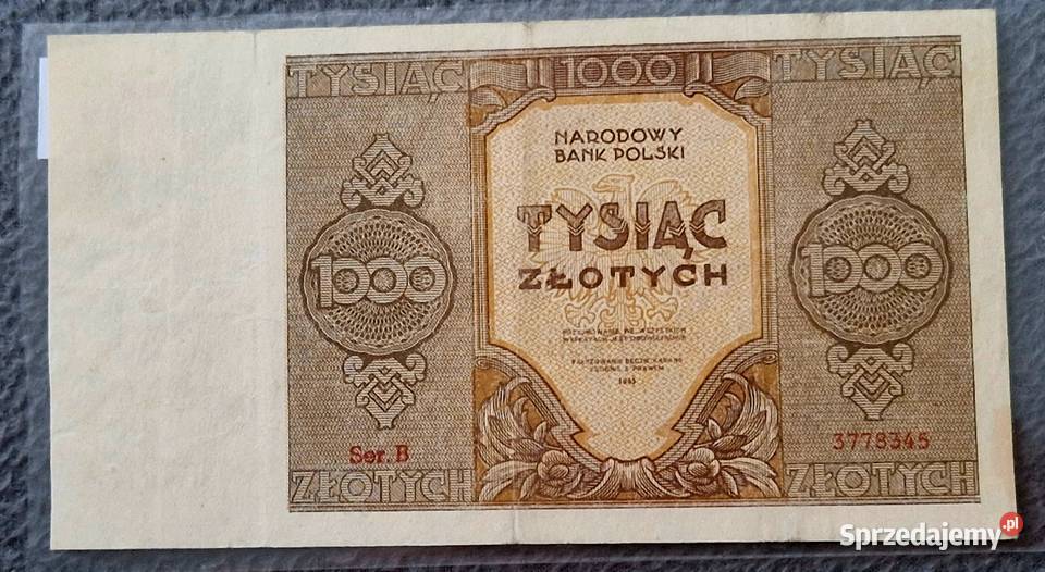 Komplet banknotów 1000 194519461947 Sosnowiec