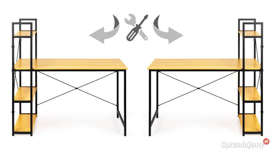 Biurko komputerowe drewniane regał z półkami Smogorzów