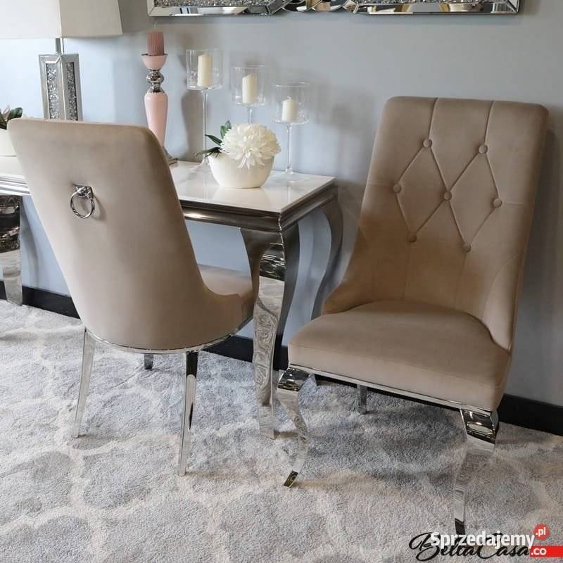Krzesło glamour Antonio z kołatką pikowane 54cm Warszawa