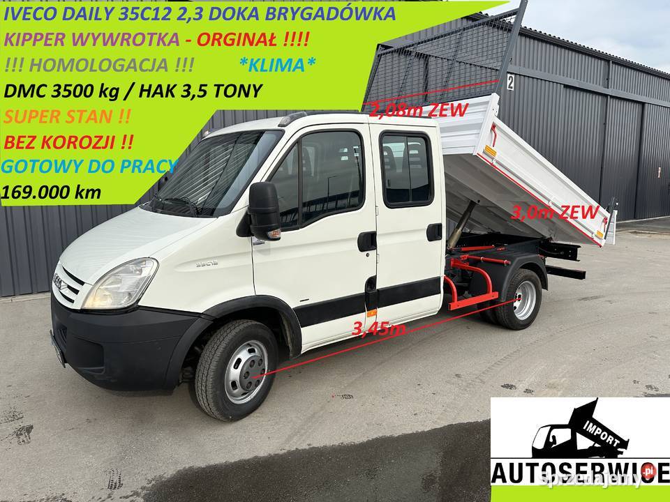 IVECO DAILY 35C12 KLIMA DOKA KIPPER WYWROTKA Samochody dostawcze Piekarzew sprzedam