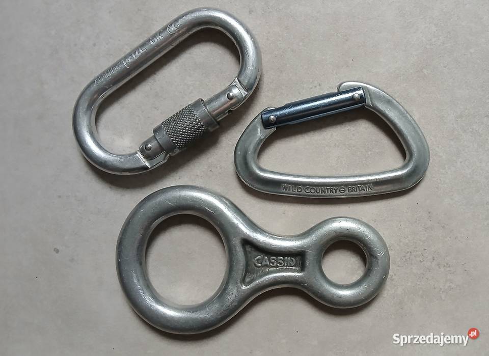 ósemka Cassin i dwa karabinki wspinaczkowe Petzl lubelskie Lubartów sprzedam